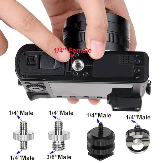 Homeet 26PCS Camera Screws Mount Set 1/4 Inch and 3/8 Inch Threaded Converter Screws Adapter Flash Shoe Mount for DSLR Camera/Tripod/Monopod/Ballhead/Flash Light/Quick Release Plate