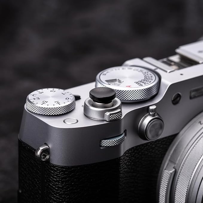 Camera Metal Shutter Release Button for Fujiflm X100VI,X100V,X-T3,X-T2,X-T30,X-PRO1,X-PRO2,X-PRO3,X-M5 X-E5 X-Half,for LeicaM10,M9,for Nikon Df DSLR/SLR (Black)