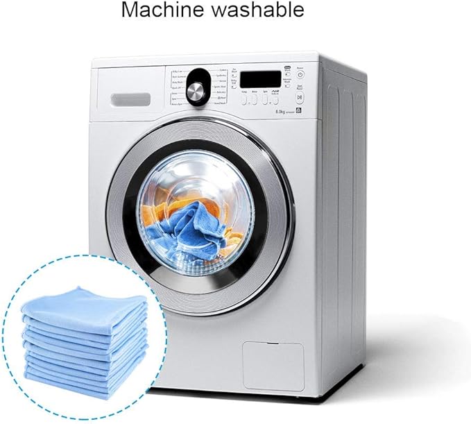 Microfiber Glass Detailing Cleaning Cloths-10 Pack (12" x 12")-Streak Free-Lint Free-Quickly Clean Windows,Mirrors,Windshield, Computer Screen,TV Tablets and Dishes