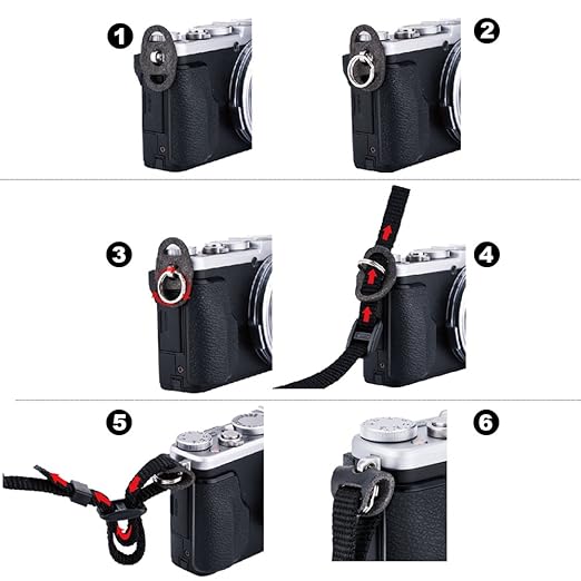 2 Pairs Camera Strap Eyelet Split O Ring & Leather Cover Piece for Leica Q3 A6700 A6600 A6500 A6400 A6300 A6100 A6000 A7RIV A7RIII A7II A7S A9 X-E4 X-T4 X-T3 X-T30 X-Pro3 X-S10 X100V Z7II Z6II Z5 Z50