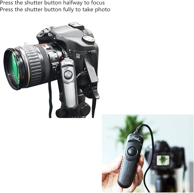 Pixel Shutter Release Cord RC-201 E3 Compatible with Canon R6, RP, 850D, 90D, 80D, 750D, 2000D, 1200D, M6 for Fujifilm XT3, XT4, XT30, GFX100, GFX50SII for Olympus OM-1, E-M1X, E-M1 2, E‑M1 3
