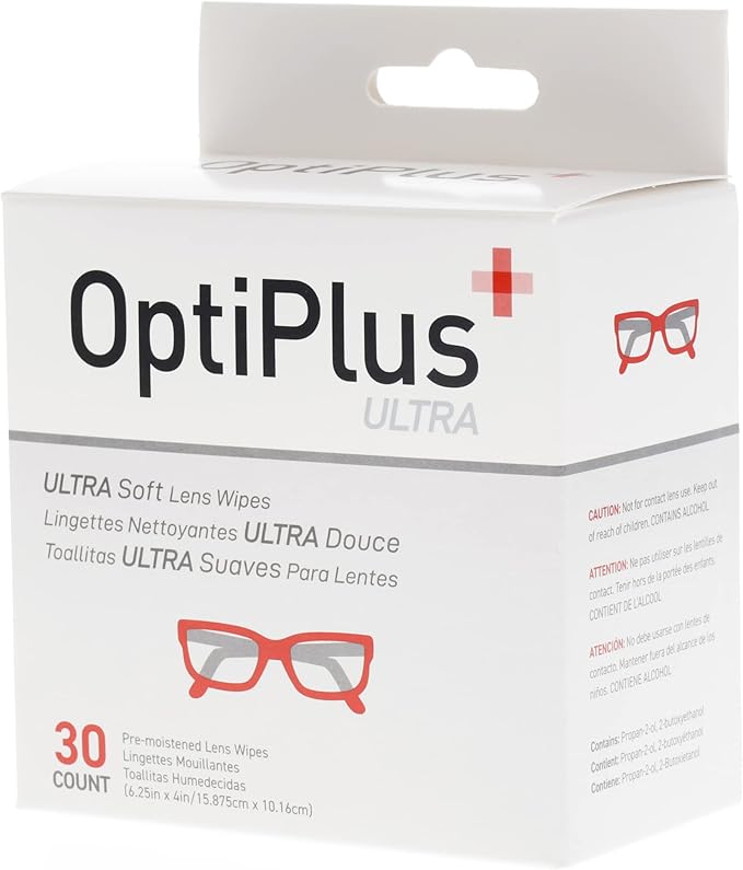 OptiPlus Ultrasoft Pre-Moistened Streak-Free Lens Cloths (30 Count)