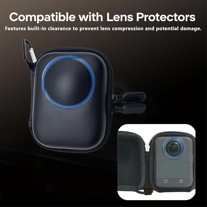 HUADU Screen Protector (3+1Pack) Compatible for DJI OSMO 360 Camera,Tempered Glass Film Full Coverage and Hard Shell Travel Storage Carrying Case