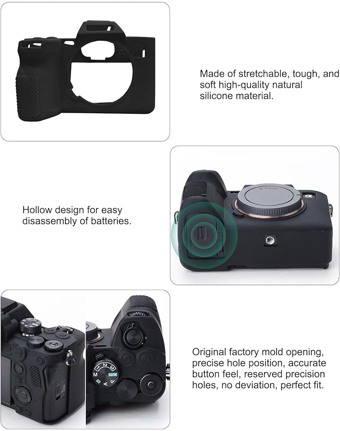 PULUZ Digital Camera Case for Sony A7 IV,Anti-Scratch Soft Silicone Protective Camera Case Camera Skin Case Cover (Black)