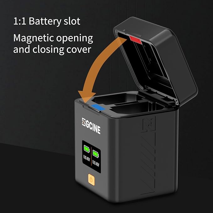 ZGCINE PS-FW50 Dual USB-C Charger Case Box with PD Fast Charging for Sony NP-FW50 Battery, Compatible with Sony a6500, a6300, a6000, a7, a7s, a5100, a5000, a7r, a7 ii & More, NOT Built-in Battery