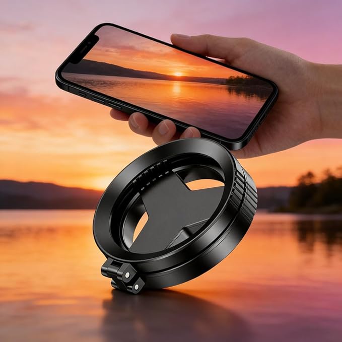 Anti-Glare Magnetic Phone Filter - 2026 Upgraded Foldable Portable Anti-Glare Cpl Filter for Reducing Reflection with Storage Bag All Smartphone Models (1 Pc)