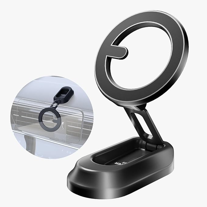 NEEWER Magnetic Phone Holder for Car, Dual Sided Magnet Cell Phone Mount Compatible with MagSafe iPhone, Car Stand Accessories for Dash Windshield Navigation Glass Gym Video Recording, PA118