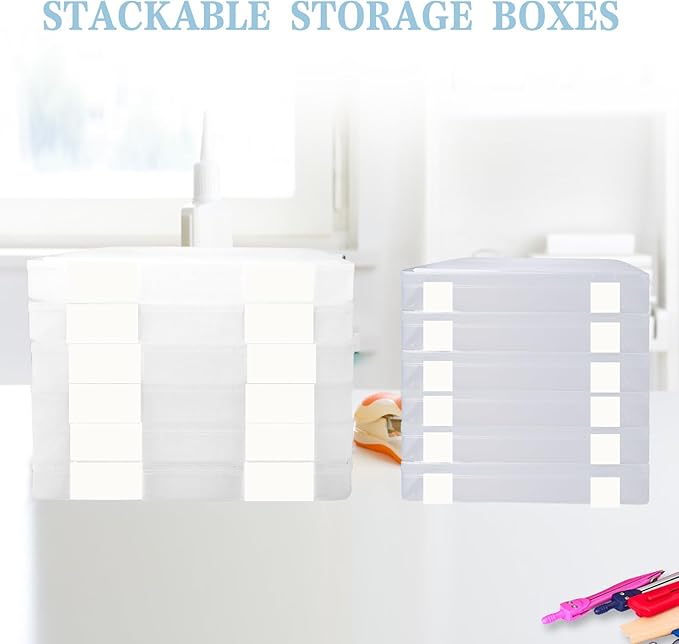 Olutacot 12 Pcs Clear A4 A5 File Box Document Plastic Storage Box with 48 Labels File Holder Organizer Box Paper Plastic Case Magazine Protector with Buckle Office School Supplies(White)