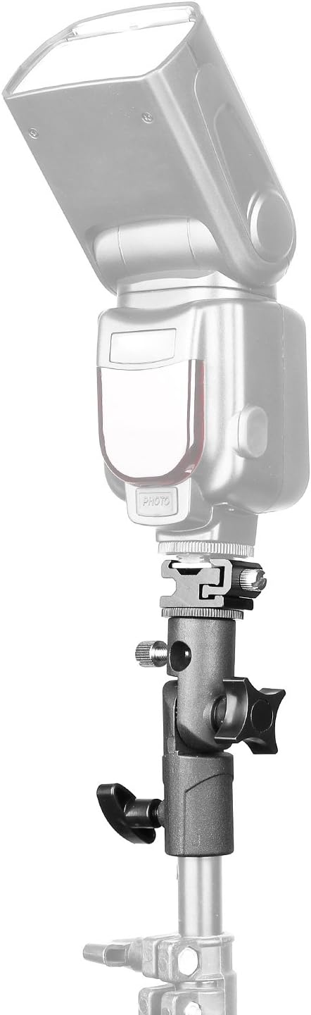Camera Flash Speedlite Mount, ChromLives Professional Swivel Stand Light Bracket, Umbrella Bracket Shoe Holder E Type Compatible with Canon Nikon Pentax Olympus Nissin Metz, Other Speedlite Flashes