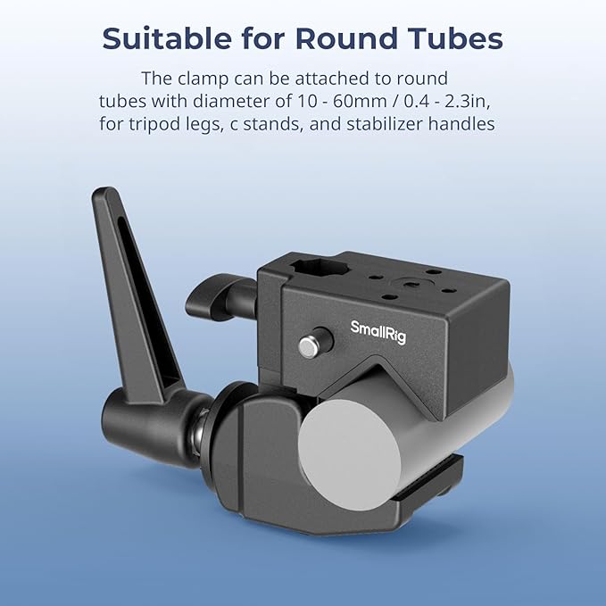 SMALLRIG Super Clamp Kit, Heavy Duty Max Load 33lb /15kg, with a 1/4"-20 & a 3/8"-16 Top Screw on a 5/8" Stud, for Photography Studio Video Camera Lighting, for Round Pipe and Flat Surface (Pack of 4)