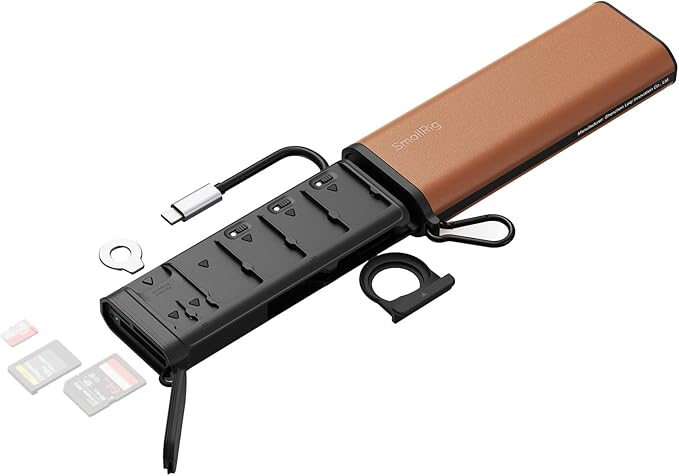 SmallRig Multifunctional Card Reader & Card Holder (CFexpress Type B), with Slot for AirTag, High-Speed Memory Card Reader for SD, SDXC, Micro SD, SDHC, 3 Card Read Simultaneously, 9 card slots - 4532