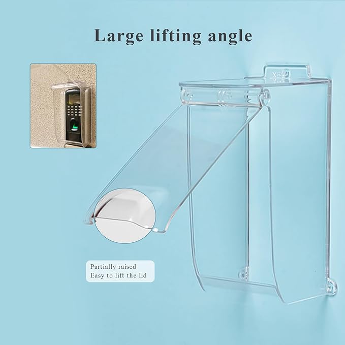 Clear Gate Outdoor Keypad Cover,Flip Access Control Rain Cover，Doorbell rain cover Compatible for most Doorbell/Lock Keypad/Attendance Machine/Door Keypad