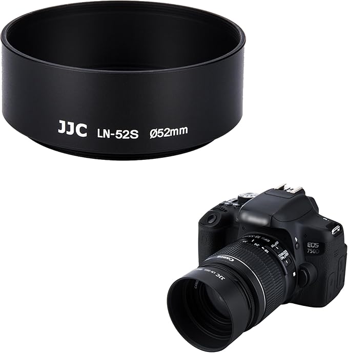 JJC 52mm Screw-in Mount Standard Aluminum Metal Lens Hood Shade for Lenses with 52mm Front Filter Thread for Nikon AF Nikkor 50mm f/1.8D,Nikon AF Nikkor 50mm f/1.4D,Canon EF-S 60mm f/2.8 Macro USM