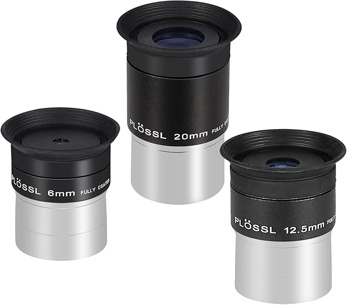 CelticBird 1.25'' Telescope Eyepiece Kit with Three Plossl Eyepieces 6mm/12.5mm/20mm Fully Multicoated Optical Lens Metal Construction Fit for 1.25inch Astronomic Telescope and Astronomy Filters