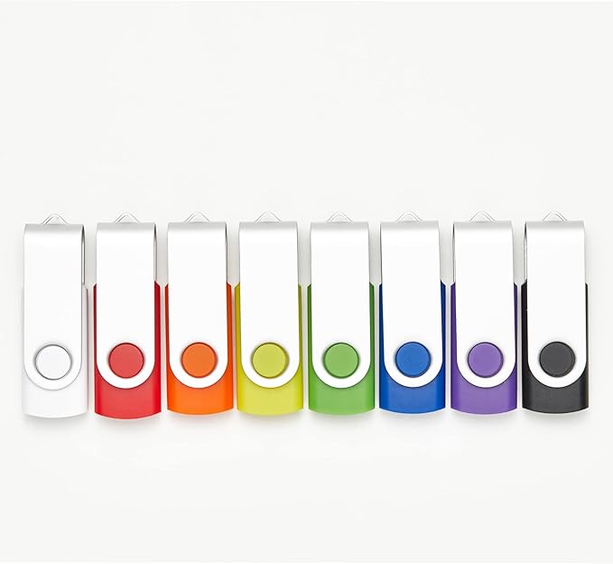 20 Pack 256MB USB Flash Drives in 5 Random Colors USB 2.0 Wholesale Lot Bulk Memory Sticks (20 Pack, 256MB)