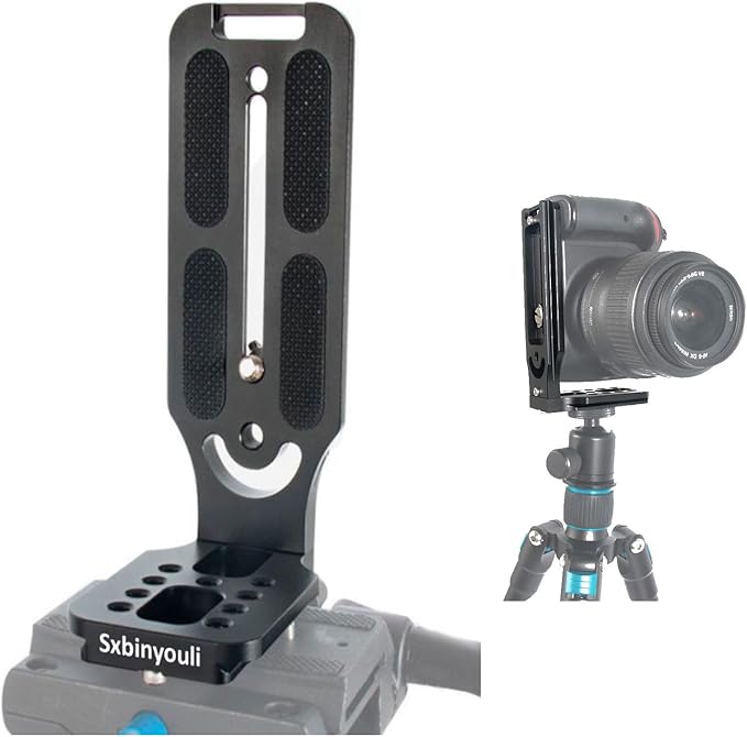 DSLR Camera L Bracket,Vertical Camera Mount,Quick Release Plate for Horizontal Vertical Photography, Compatible with Canon Nikon Sony Stabilizer Monopod Tripod