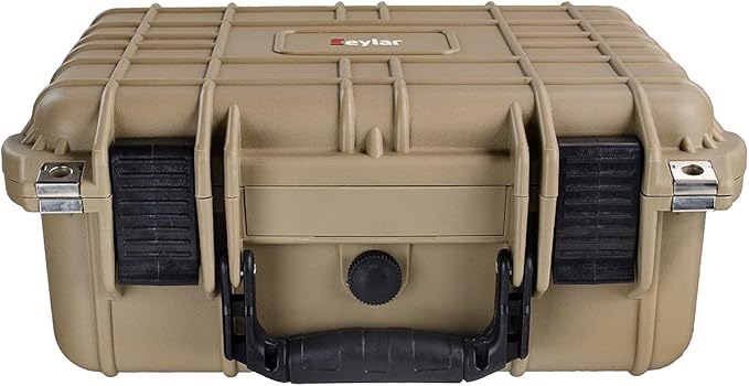 Eylar Protective Camera Hard Case Water & Shock Proof with Foam 13.37 inch 11.62 inch 6 inch Tan