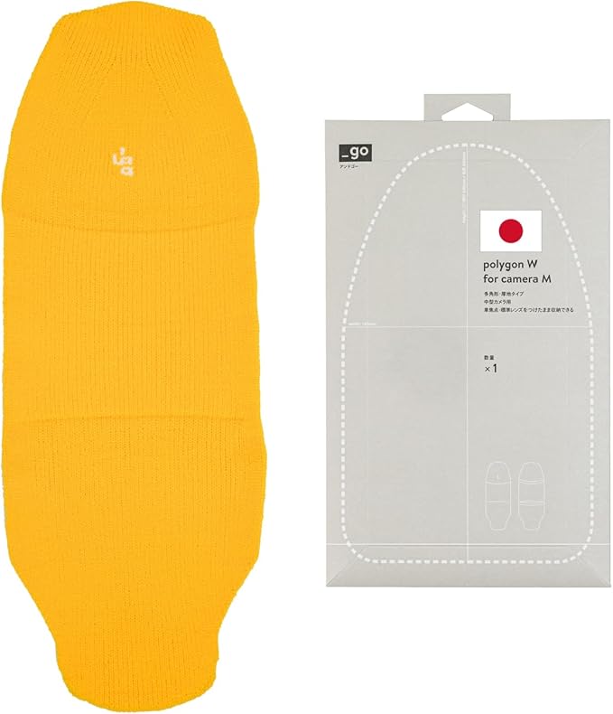 PACKING KNIT_GO Camera Cover, Polygon W, Made in Japan, M size, Yellow