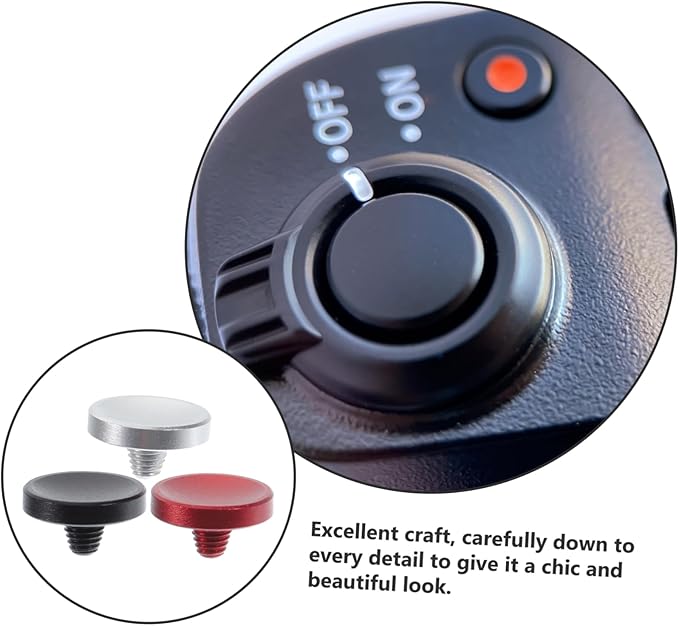 DOITOOL 3pcs Camera Shutter Button Aluminum Alloy Concave Surface Shutter Release Easy Install Camera Accessory
