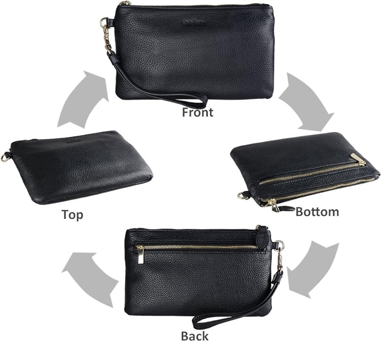 befen Genuine Leather Wristlet Clutch RFID Blocking Bag Cell Phone Wallet Purse Wristlet Wallet Purses and Handbags for Women