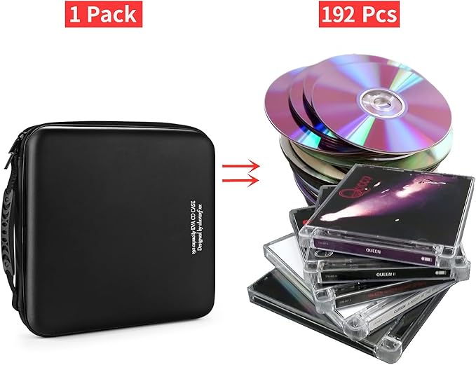 DVD Case, EVA CD Case Holder Storage Organizer Portable Protective DVD Wallet Holder for Car