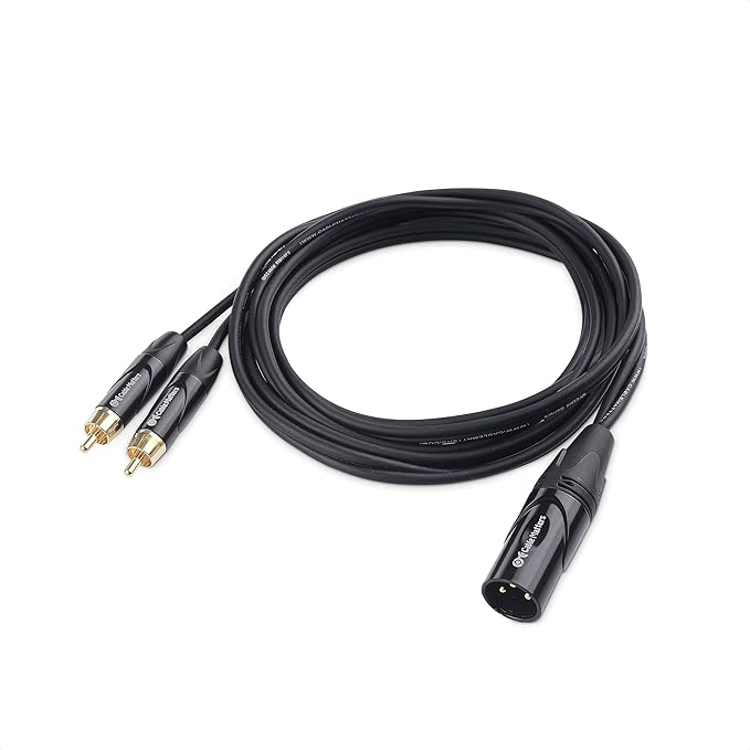 Cable Matters Dual RCA to XLR Stereo Audio Splitter Cable 6 ft / 1.8m (XLR to Dual RCA Splitter Adapter) in Black