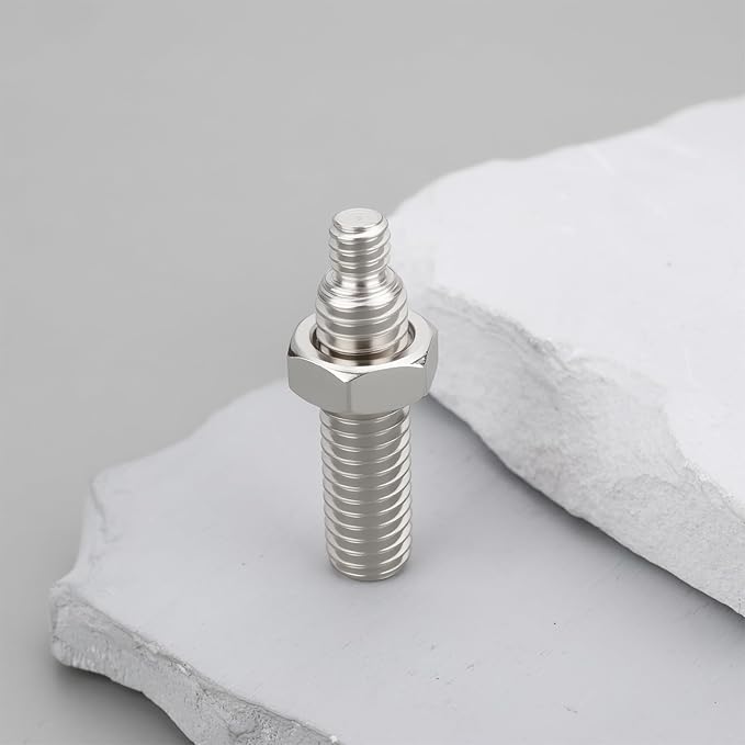 ECSiNG 2pcs 1/4" to 3/8" Threaded Tripod Screw Adapter Stainless Steel with Nuts for Tripod