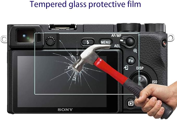 Screen Protector for Sony Alpha A6400 A6600 A6000 A6600 A6300 A5000 Camera with Hot Shoe Cover, 0.3mm High Definition 9H Hardness Optical LCD Premium Glass Protective Cover [3 Pcs]