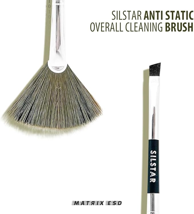 Matrix Anti Static Overall Dual-Action Cleaning Brush -Conductive Hair Vinyl Record Cleaner Brush for Audio,Turntable,LP,CD and Stylus Needle