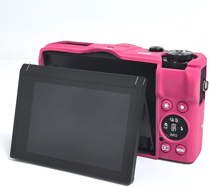 Easy Hood Camera Case for Canon Powershot G7 X Mark III Digital Camera, Silicone Soft Camera Case with Button Marker Removable Lens Cover Protective Body Skin for Canon G7X III DSLR Camera Rose