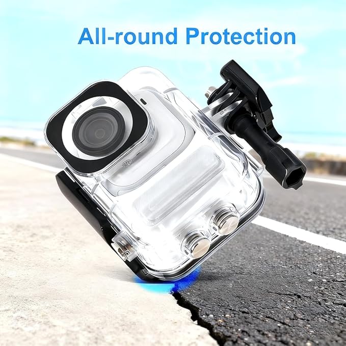 KETOPKIN Dive Case for Insta360 GO Ultra Camera,60M/196FT Underwater Diving Housing Waterproof Protection Shell with Bracket for Insta 360 GO Ultra Accessories