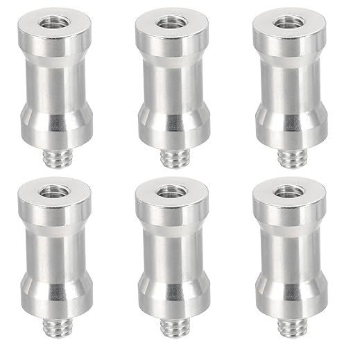PATIKIL Camera Spigot Screws Converter 1/4" to 1/4" Female to Male, 6 Pack Tripod Screw Adapter Spigot Stud for Light Stand Hot Shoe Cold Shoe Adapter Ball Head Flash, Silver