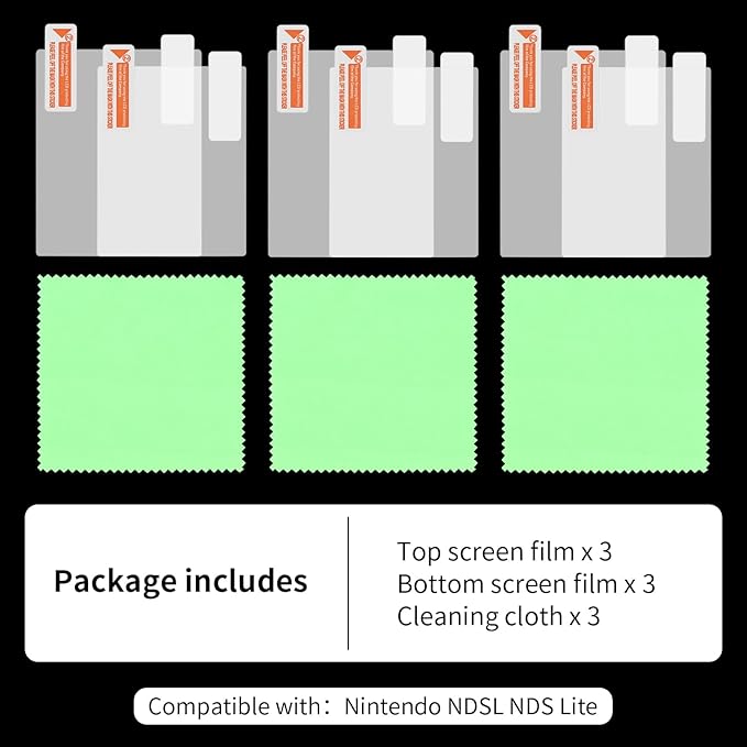 OSTENT 3 x Ultra Clear Screen Guard Film LCD Protector for Nintendo NDS Lite NDSL
