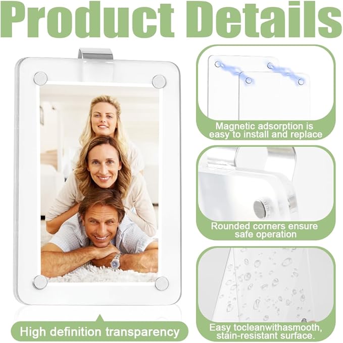 FDKYOEK 1 PC Car Photo Holder, Magnetic Car Picture Holder, Transparent Acrylic Car Photo Clip, Photo Car Visor Clip, Personalized Sun Visor Picture Clip for Car, Car Sun Visor Photo Holder
