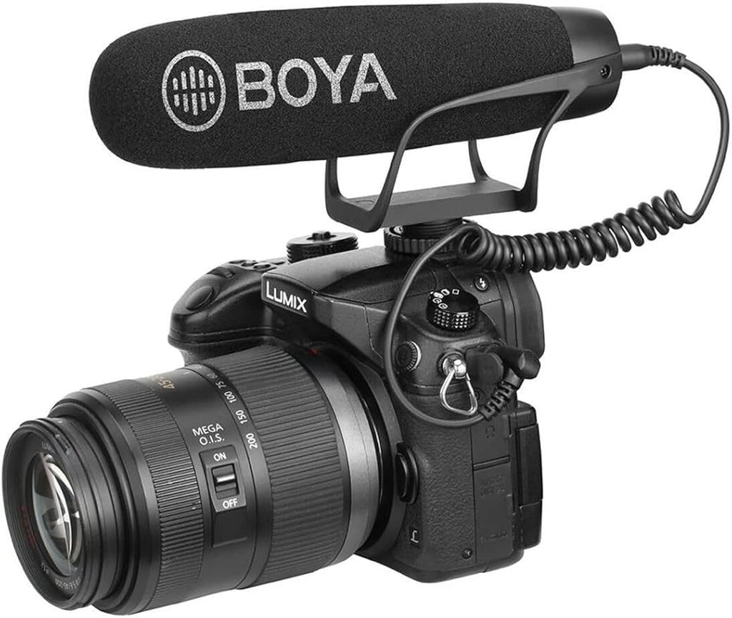 BOYA BY-BM2021 Lightweight Cardioid Video Shotgun Microphone for Smartphone DSLR Electrit Directional Condenser Shotgun Video Microphone Nikon Canon Sony DSLR Camera Camcorder