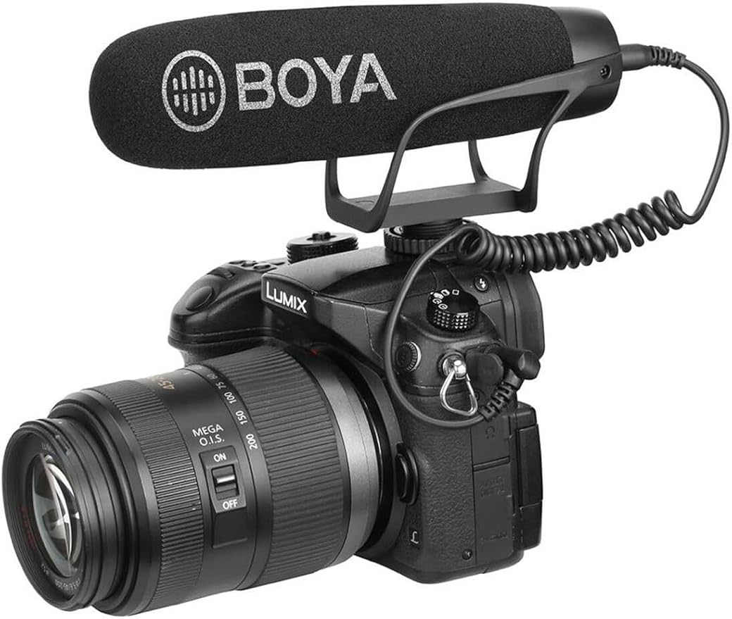 BOYA BY-BM2021 Lightweight Cardioid Video Shotgun Microphone for Smartphone DSLR Electrit Directional Condenser Shotgun Video Microphone Nikon Canon Sony DSLR Camera Camcorder