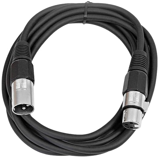 SEISMIC AUDIO - SAXLX-10 - 6 Pack of 10' Black XLR Male to XLR Female Patch Cables - Balanced - 10 Foot Patch Cords