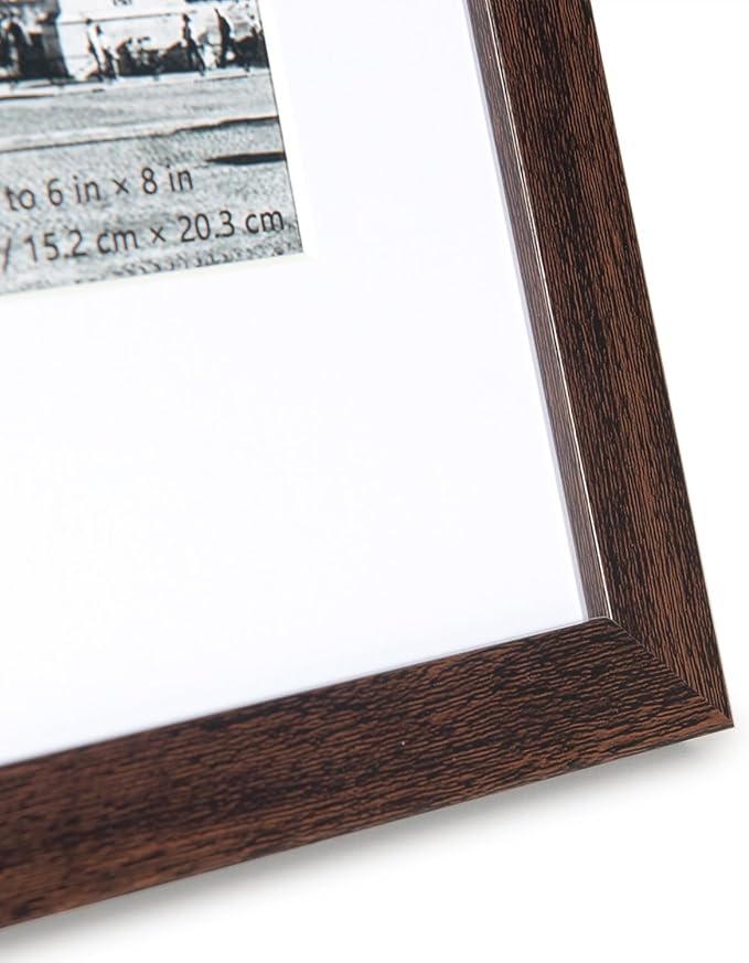 kennethan 12x16 Picture Frame Rustic Brown 3 Pcs in 1 set 12x16 Frame can Display 8.5x11 inch Picture with Mat or 12x16 inch Picture Without Mat on the Wall