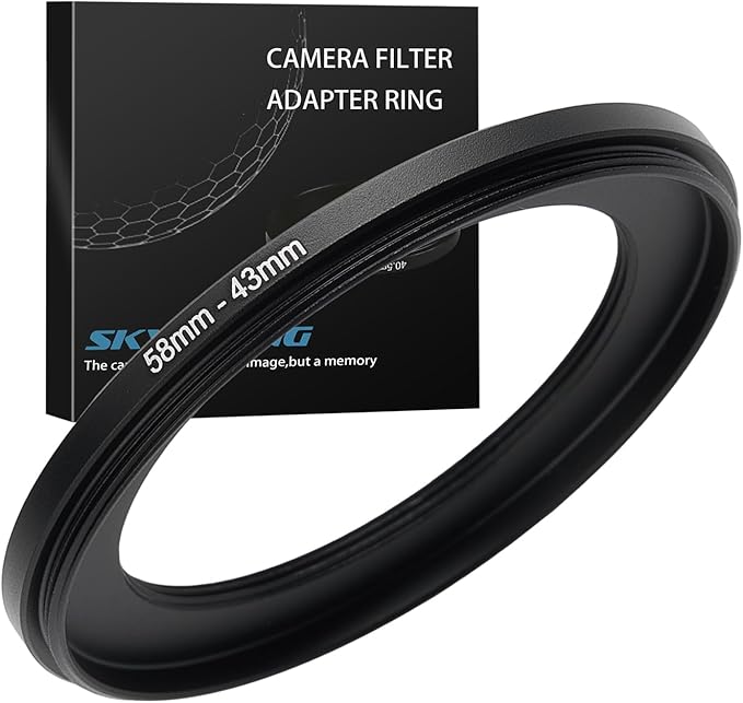58mm to 43mm Step Down Ring Filter Adapter Metal Ring Step Down Rings Adapter Filter Compatible with All 43mm UV,CPL,ND,Lens Hood,Threaded Lens ect (58mm to 43mm)