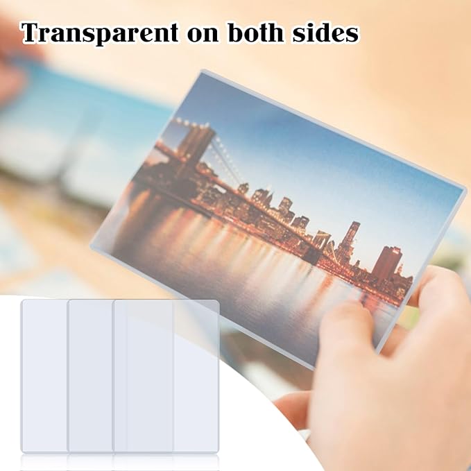 Rainmae 50 Pack 4" x 6" Rigid Print Protectors, Clear Waterproof Hard Plastic Page Sheet Protectors, B6 Paper Sleeves Photo Plastic Sleeves Document Holder Birth Certificate Protector