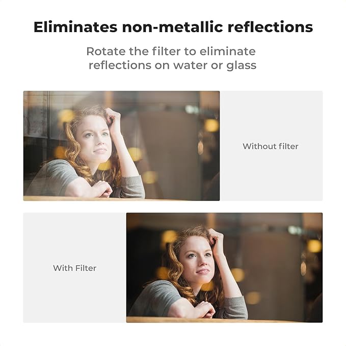K&F CONCEPT 52mm Clip-on CPL Phone Camera Lens Filter Kit, Circular Polarizer Polarizing Filter Compatible with iPhone 17 16 15 14 13 12 11