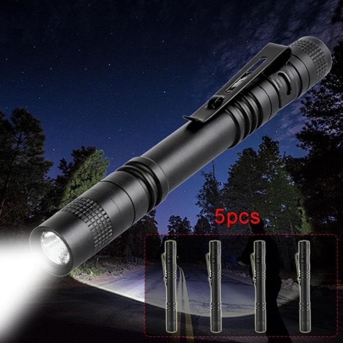 Pen Flashlight,5PCS Led Pen Light Flashlights with Clip,Mini Pocket Flashlight Small Penlight Inspection Flashlight