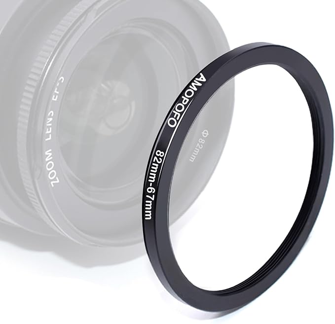 82mm to 67mm /82mm-67mm Step-Down Ring Filter Adapter for All Brands UV,ND,CPL,Metal Step-Down Ring Adapter