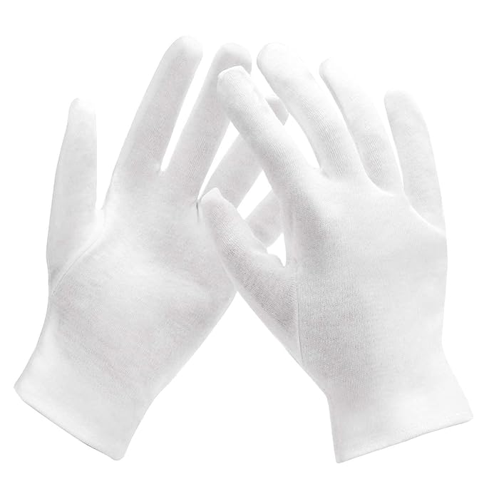 ENPOINT White Gloves Women, 10 Pairs Photo Handling Gloves, Reusable Soft Work Gloves Liners Protective Gloves for Handling Art Film Archival, Coin Jewelry Silver Inspection