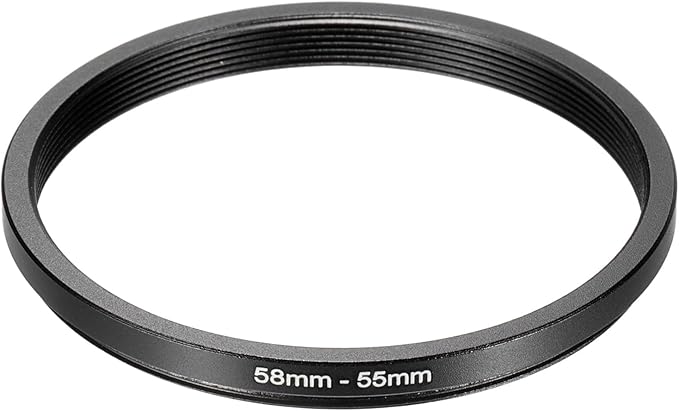 PATIKIL Step Down Ring Adapter 58mm to 55mm, Filter Step-Down Rings Camera Lens Filters Metal Ring Digital for ND IR DSLR Lenses, Black