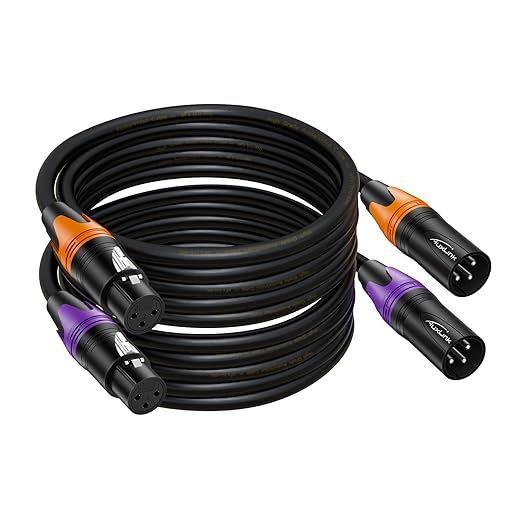 XLR Cables, Banlaced XLR Cable Male to Female 30ft 2Pack Mic Cable Gold-Plated 3-Pins, XLR Speaker Cables Compatible with Microphones, Stage Lighting, Speaker Systems and More
