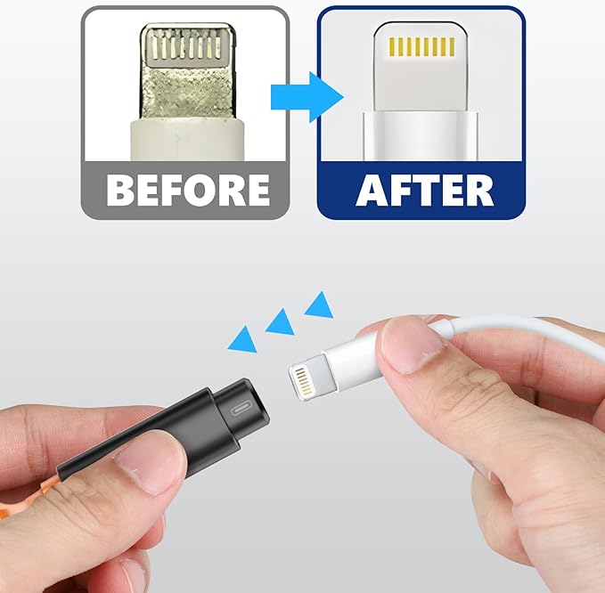 for iPhone Cleaning Kit, Cleaner Kit for AirPod, iPhone Cleaner Charging Port Cleaning, Portable Cell Phone Repair Restore Tool for iPad Lightning Charger Cables Connectors Electronic Devices
