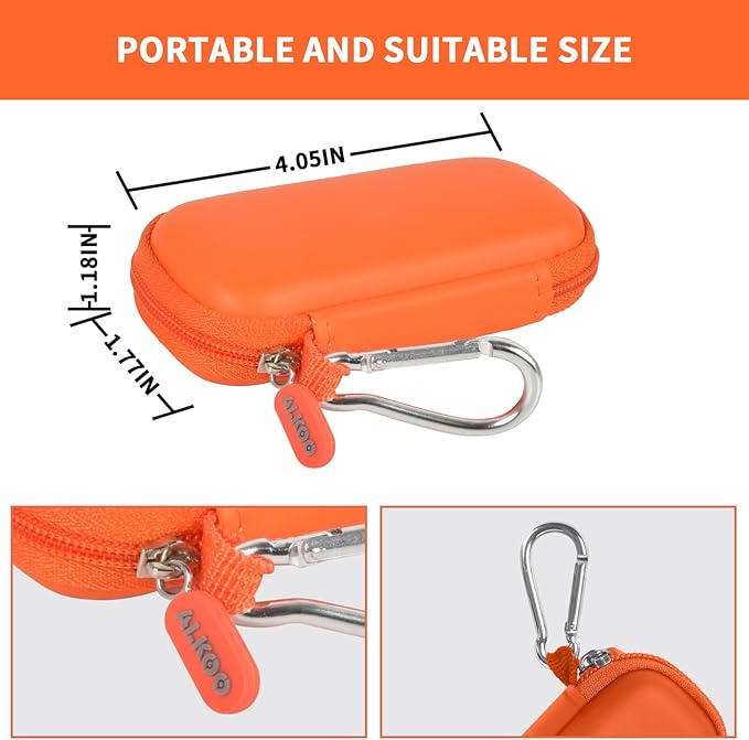 USB Flash Drive Case, SD Card Holder Compatible with Thumb Drive, Memory Cards, SDXC SDHC Storage Bag, Electronic Accessories Organizer for SanDisk for Samsung for Inland (Orange)