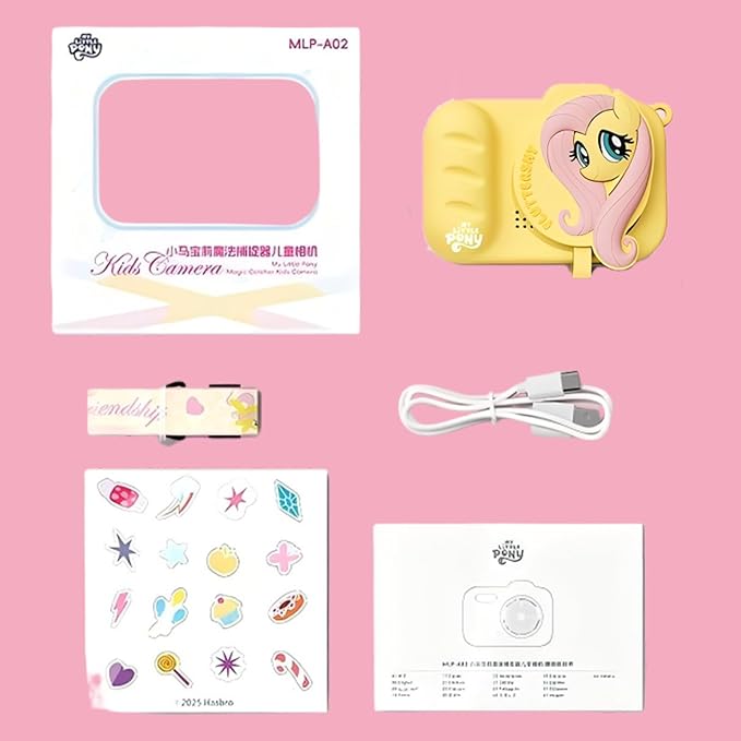 My Little Pony Magic Catcher Children's Camera，Toddler Camera 3 Year Old, Kid's Camera with SD Card，Fluttershy