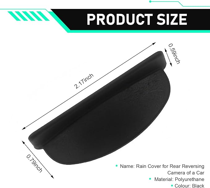 Car Backup Camera Rain Shield, Silicone Rear View Camera Anti-Rain Cover, Rainproof Protector for Enhanced Reverse Visibility, Universal for Cars, Trucks, SUVs (Black)